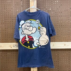 ITEM#39 Popeye I Yam What I Yam T Shirt Adult Blue Cartoon Mens See 21x28
1994